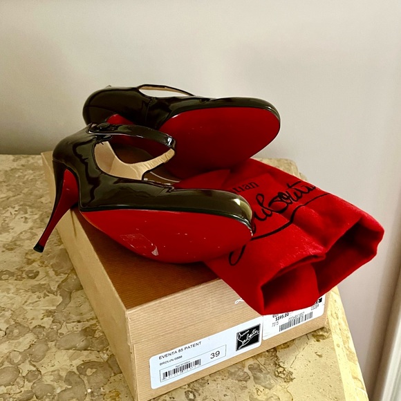 Authentic Patent leather brown Mary Jane Christian Louboutin heels - Picture 2 of 2